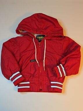 Vintage OshKosh B'gosh Red Hooded Kids Jacket